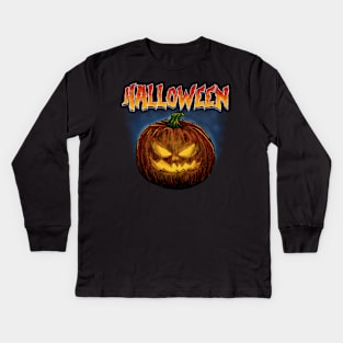 Spooky Pumkins // Halloween Kids Long Sleeve T-Shirt